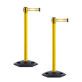 CCW Series WBB-200 Set of 2 Outdoor Safety Rubber Base Stanchion Retractable by Crowd+Control+Warehouse