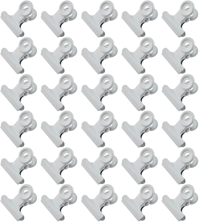 HAHIYO 0.87inch White Bulldog Clips Metal File Hinge Binder Clips Clamps Save by HAHIYO