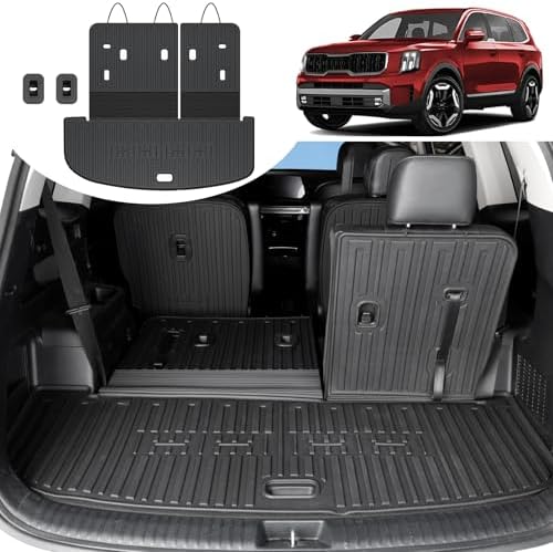 Cargo Mat & Brackrest Mat for 2020-2024 Kia Telluride Accessories by Houclemic