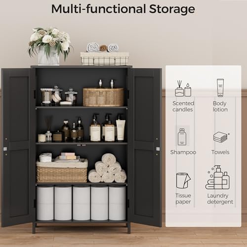 Homleke 43.3" H Farmhouse Bathroom Storage Cabinet with Adjustable Shelves - Image 4
