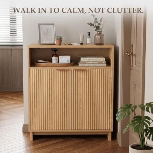 Buffet Cabinet with Storage, 31.5" Wide Kitchen Sideboard Cabinet - Image 4