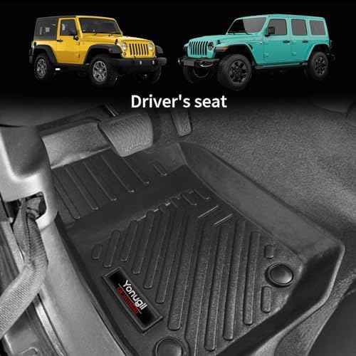 for 2018-2026 Jeep Wrangler JL 4 Door 2 Door 4XE /for 2020-2025 2026 Jeep Gladiator Front Floor Mats All Weather TPE Rubber Protection Accessories (for Jeep Wrangler JL Front Floor Mats) - Image 2