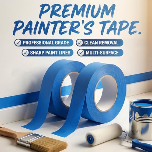 Blue Painters Tape 1 Inch Wide, 6 Rolls 0.98 in x 55 Yards Blue Masking Tape, Multi Surface Painter's Tape with Clean Removal, No Residue Paint Tape for Walls, DIY & Home Improvement - Image 2