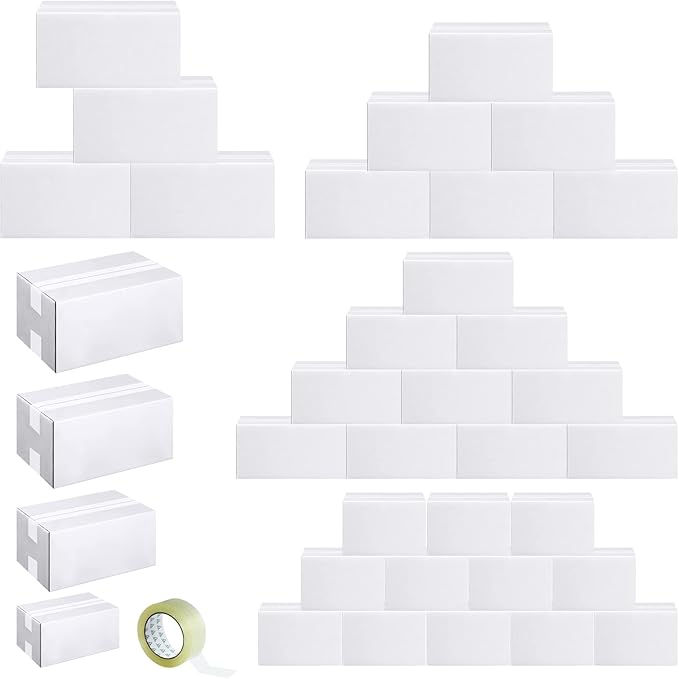 Outus 32 Pack 4 Sizes Shipping Boxes Mailers Corrugated Cardboard Box Kraft by Outus
