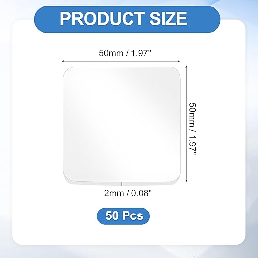 uxcell 50Pcs Double Sided Adhesive Pads, 1.97" x 1.97" Clear Removable Heavy - Image 2