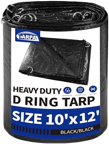 TARPAL Tarp 10x12 Feet Tarps Heavy Duty Waterproof 14mil D-Ring Tarp by TARPAL