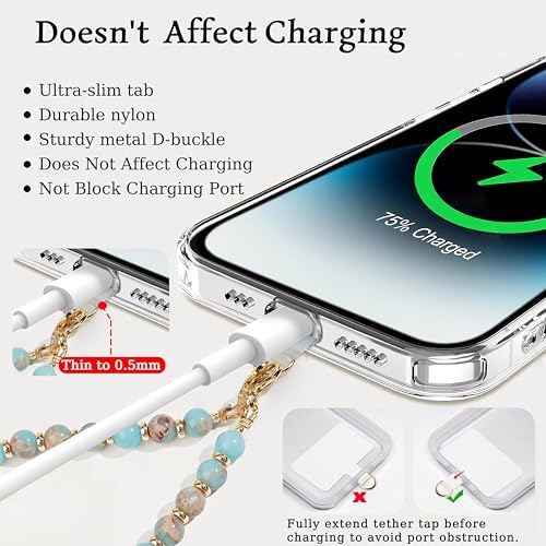 Marble Beaded Phone Wrist Strap for Women, Detachable Design - Image 6