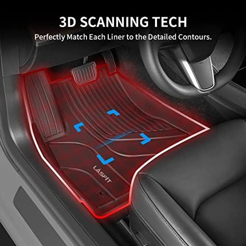 LASFIT Floor Mats for Lexus ES 2025-2019 with Cargo Mat, TPE Black - Image 6