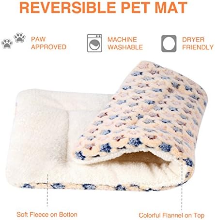 Mora Pets Cat Bed Ultra Soft Dog Crate Pad Star Print 14 x 17.5 inch Brown - Image 2