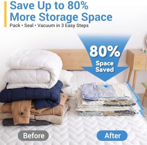 Fygrip 80% Space Saver Vacuum Storage Bags with Hand Pump, 10 Medium - Image 2