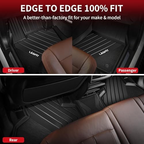 LASFIT Floor Mats for BMW X5 (F15) 2014-2018 / for BMW X6 (F16) 2015-2019, Custom Fit TPE All Weather Floor Liners 1st & 2nd Row Car Mat, Black - Image 3