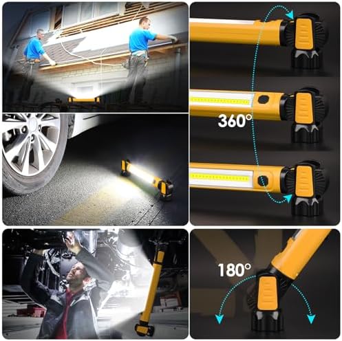 Ropelux Mechanic Work Light Bar with 2500LM 5200mAh Battery, Orange 3 Pcs - Image 4