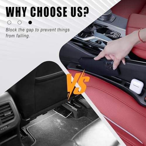 Car Seat Gap Filler Organizer 2 Pack, Anti-Drop Car Seat Gap Filler, Black - Image 6
