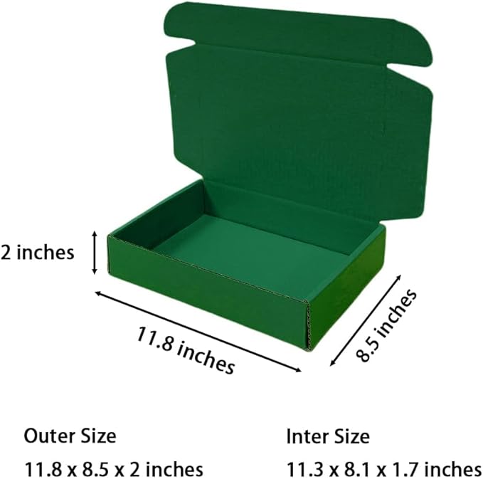 50 Pcs 11.8 x 8.5 x 2 inches Large Size Corrugated Cardboard Gift Boxes - Image 2