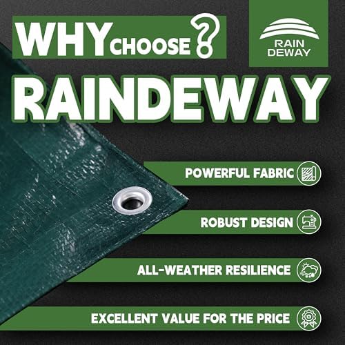 RAINDEWAY Small Tarps 6x6 Feet(2 Pack),Multipurpose Green Tarp Waterproof - Image 2