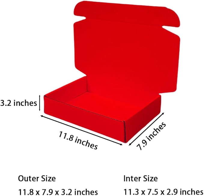10 Pcs 11.8 x 7.9 x 3.2 inches Corrugated Cardboard Gift Boxes Recyclable - Image 2