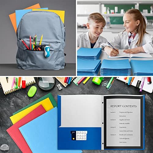 FILE-EZ Two-Pocket Folders with 3-Prong Fasteners, Green Color, 25-Pack, Durable Textured Paper, Matte Finish, Letter Sheet Size (EZ-92560) - Image 3