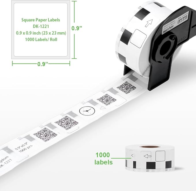 Label KINGDOM Replace for Brother DK-1221 Square White Paper Labels, Use - Image 2