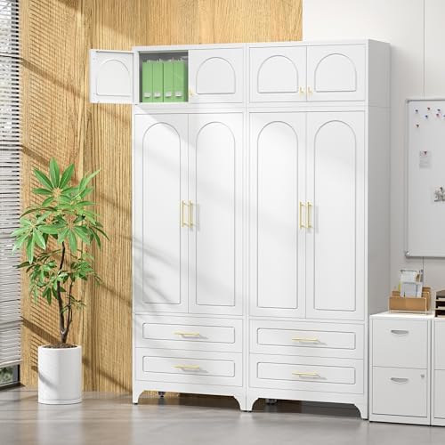 SteeLoong 90”Kitchen Pantry Cabinet, Metal Storage Cabinet with 2 Drawers - Image 6