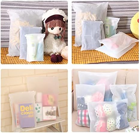 Frosted Packaging Bag, 50PCS 7.9X9.8 Inch Clear Plastic Poly Bags, Reclosable Clear Poly Bags with Vent Holes for Packaging Socks, Board Games, Underwear Leggings, Toys - Image 7