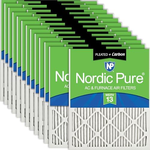 Nordic Pure 18x20x1 Pleated MERV 13 Plus Carbon Air Filters 24 Pack by NordicPure
