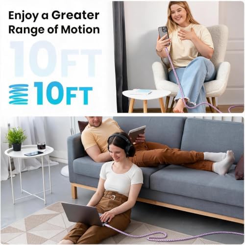 KYEHD USB C Cable，3 Pack 10FT 60W Fast Charging USB C to USB C Cable, Durable Type C Charger Cable for iPhone 17/16/15/iPad MacBook CarPlay and More - Image 5