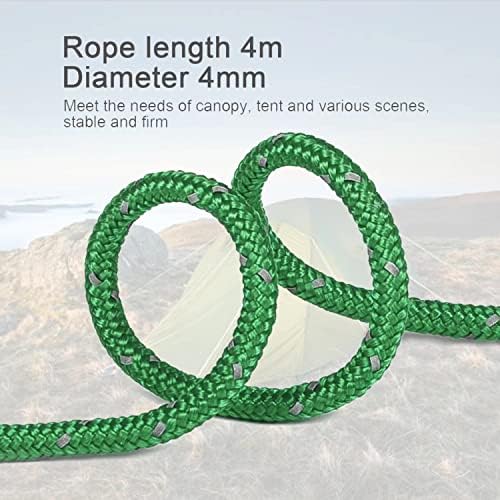 Smithok 8 Pack 4mm Guy Lines Ultralight Tent Cords with Aluminum Adjuster Tensioner Outdoor Camping Guylines Ropes for Tent Tarp,Camping,Hiking Backpacking (Green) - Image 3