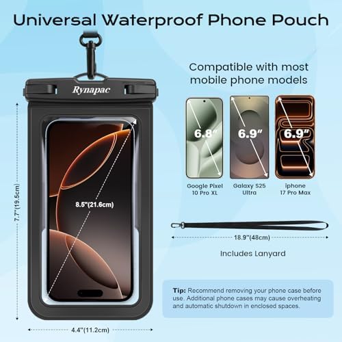 Rynapac Waterproof Phone Pouch 2 Pack, Waterproof Phone Case, [Up to 8.5''] - Image 6