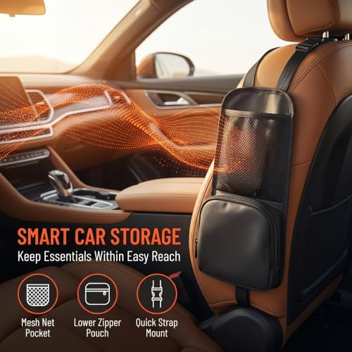 Car Seat Side Organizer, Mesh Net Storage Pocket - Image 3