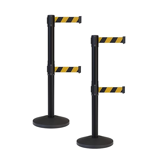 Crowd Control Warehouse CCW Series RBB-100D Set of 2 Stanchion Retractable Belt by Crowd+Control+Warehouse