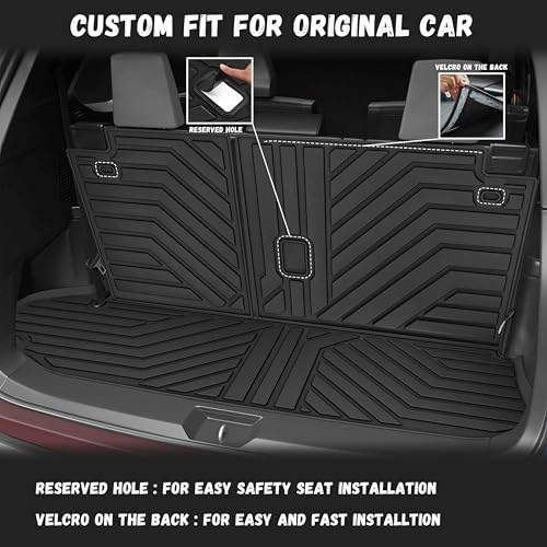 Floor Mats for Toyota Highlander 2020-2025 (7-Seats), Custom Fit All-Weather TPE Floor Liners, Front & 2nd & 3rd Row & Cargo Liner for Highlander Car Accessories - Image 5