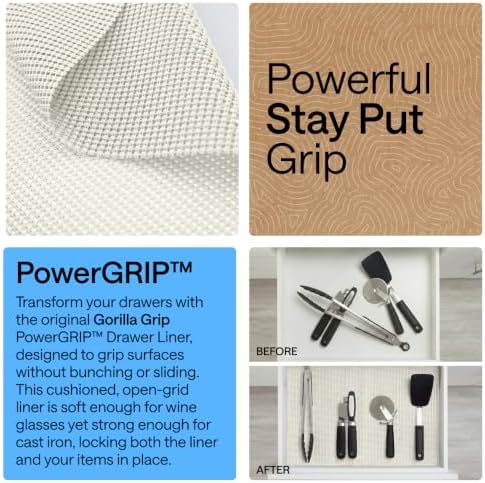 GORILLA GRIP powerGRIP Drawer Shelf and Cabinet Liner, 20" x30', Snow White - Image 3