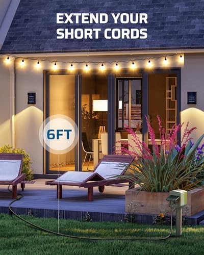 DEWENWILS 2 Pack 6FT 14/3 Outdoor Extension Cord SJTW Black, ETL Listed - Image 3
