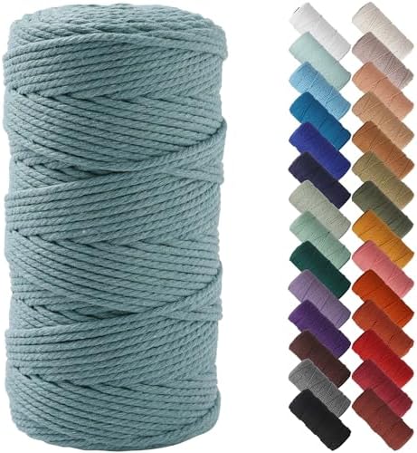 NOANTA Eucalyptus Macrame Cord 3mm x 220yards, Cotton Rope Macrame Yarn by NOANTA