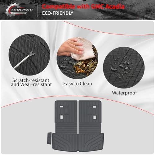 Trunk Mat with Backrest Mat for 2017-2023 GMC Acadia 6&7 Seats - Image 4
