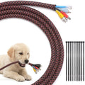 Yecaye 10ft - 1/2 inch Cord Protectors from Pets no Chew, BlackRed by Yecaye