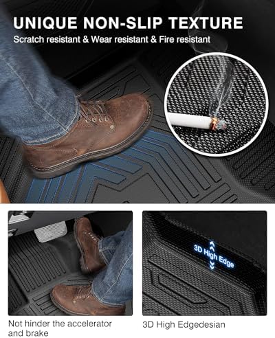 Powerty Floor Mats Cargo Liner for 2023-2025 Kia Sportage Gas Model Only All Weather 3D TPE Anti-Slip Car Protection, 1st & 2nd Row Set with Rear Cargo Mat Accessories - Image 6