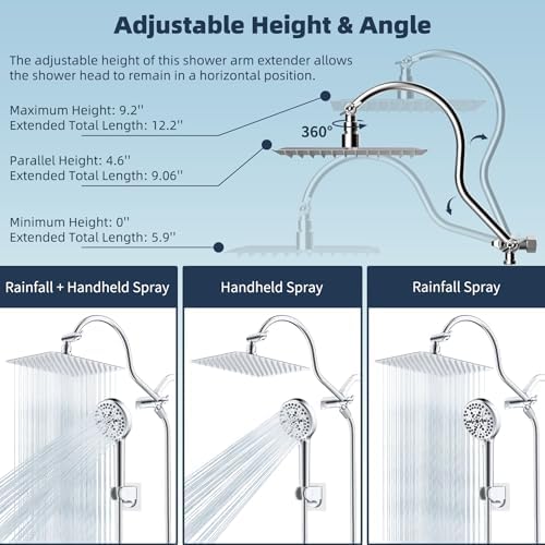 Hibbent All Metal cUPC Certified High Pressure Rainfall 10'' Shower Head - Image 6