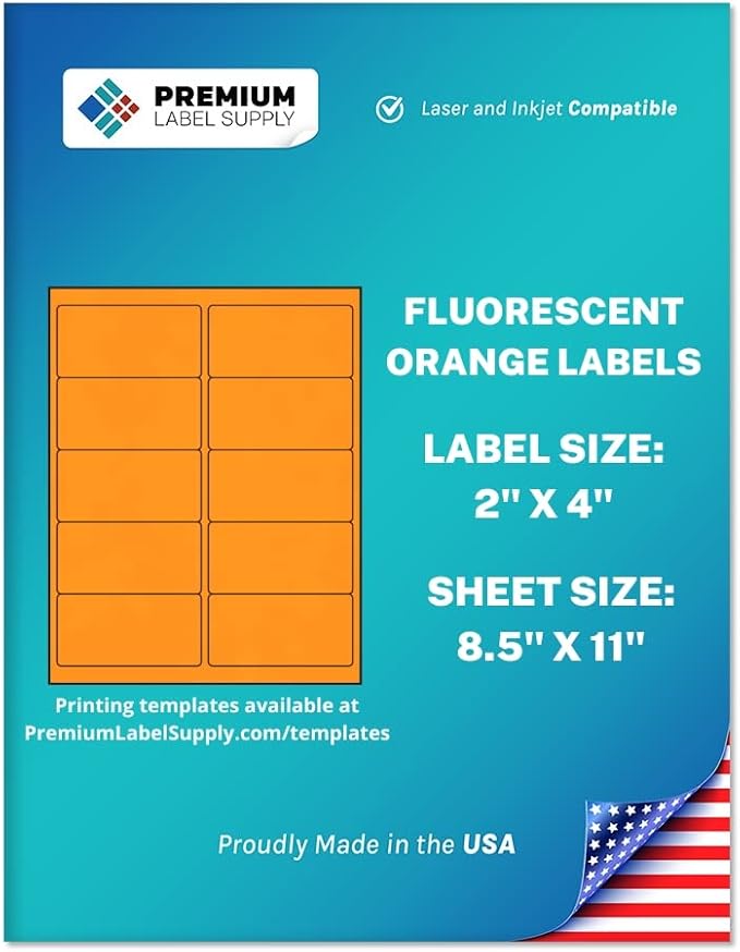 Premium Label Supply Bright Neon Color Fluorescent Stickers by PremiumLabelSupply