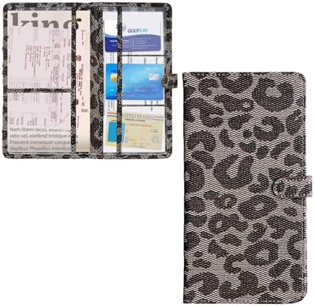 Ziciner Car Registration and Insurance Holder, Auto Card Document Glove Box Organizer with Magnetic Closure, Universal Vehicle Interior Accessories for Cars SUVs (Leopard-Large) by Ziciner