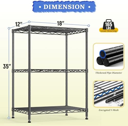 DurayLoly 3-Tier Narrow Shelf Adjustable Storage Rack for Closet Bedroom - Image 3
