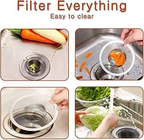 Heavy Duty Stainless Steel Slop Basket Filter Trap Mesh Metal Sink Strainer Perfect for Kitchen Sink/Bathroom Bathtub Wash Basin Floor Drain Balcony Drain Hole Utility (2.75" 100pcs) - Image 4