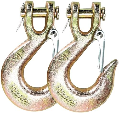 1/2" Chain Hooks, 2‑Pack Heavy Duty Clevis Slip Hook for Trailers by YEAZHEN