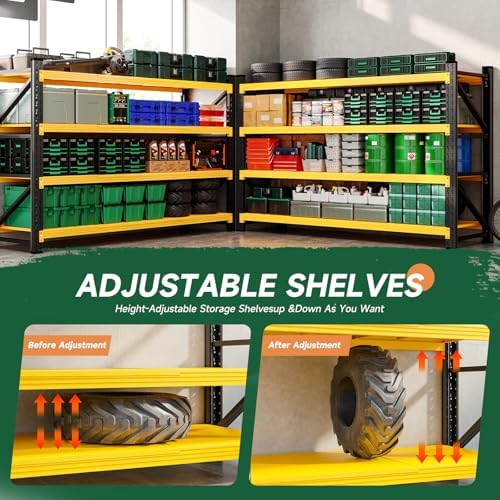 Letaya 71.3" W Metal Storage Shelves,5000LBS Heavy Duty Garage Shelving Units, 4 Tier Adjustable Utility Rack Shelf,Large Industrial Shelves,for Shop,Warehouse,Basement (71.3" W x 24" D x 70" H) - Image 4