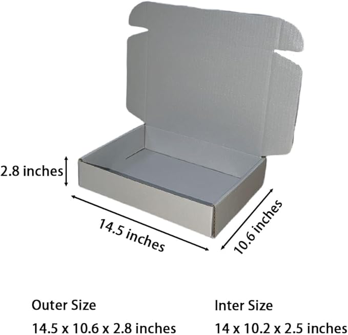 20 Pcs 14.5 x 10.6 x 2.8 inches Corrugated Cardboard Gift Boxes Recyclable - Image 2