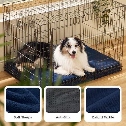 Bedsure XL Dog Bed for Crate, Pet Bed with Washable Cover, 41x27 Inch Navy - Image 4