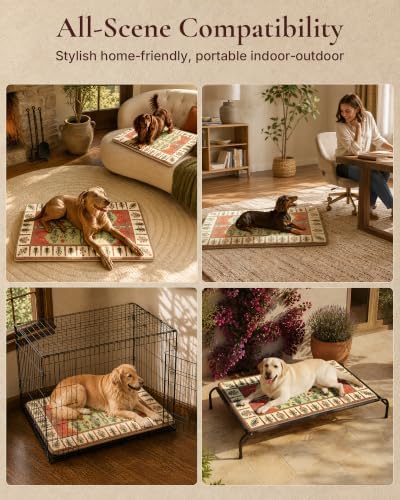 Exsnugy Dog Crate Pad,Boho Washable Dog Bed Mats for Jumbo Pets, 47x29 - Image 5