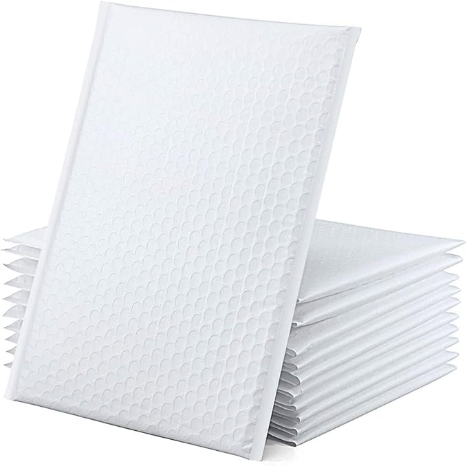 Water Resistant Bubble Envelope Mailers 4 inch x 7 inch #000 White Poly Padded - Image 4