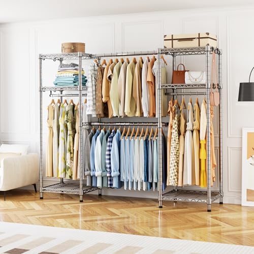 Ulif E7 Heavy Duty Closet Garment Rack, Clothes Storage Organizer System - Image 6