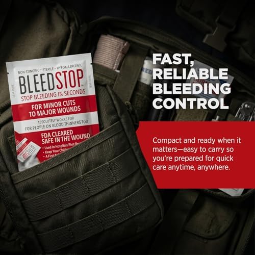 BleedStop™ First Aid Powder for Blood Clotting, Trauma Kit, Blood Thinner Patients, Camping Safety, and Survival Equipment for Moderate to Severe Bleeding Wounds or Nosebleeds - 1 (60g) Pouch - Image 6